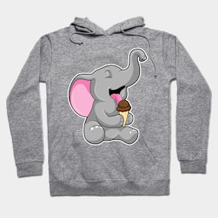 Elephant with Chocolate Waffle ice cream Hoodie